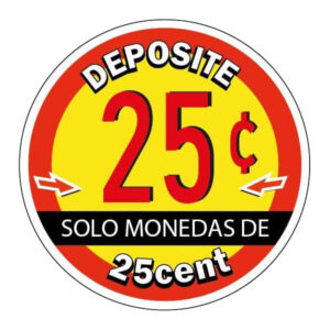 25c Price Decal for Small Machines (in Spanish)
