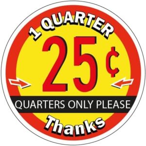 25c Price Decal for Small Machines