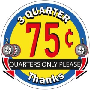 75c Price Decal for Small Machines - Blue (2+1)